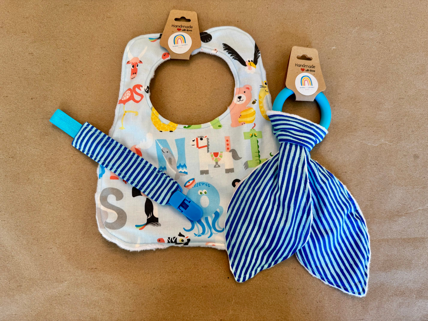 Alphabet Animals - Blue : Bib