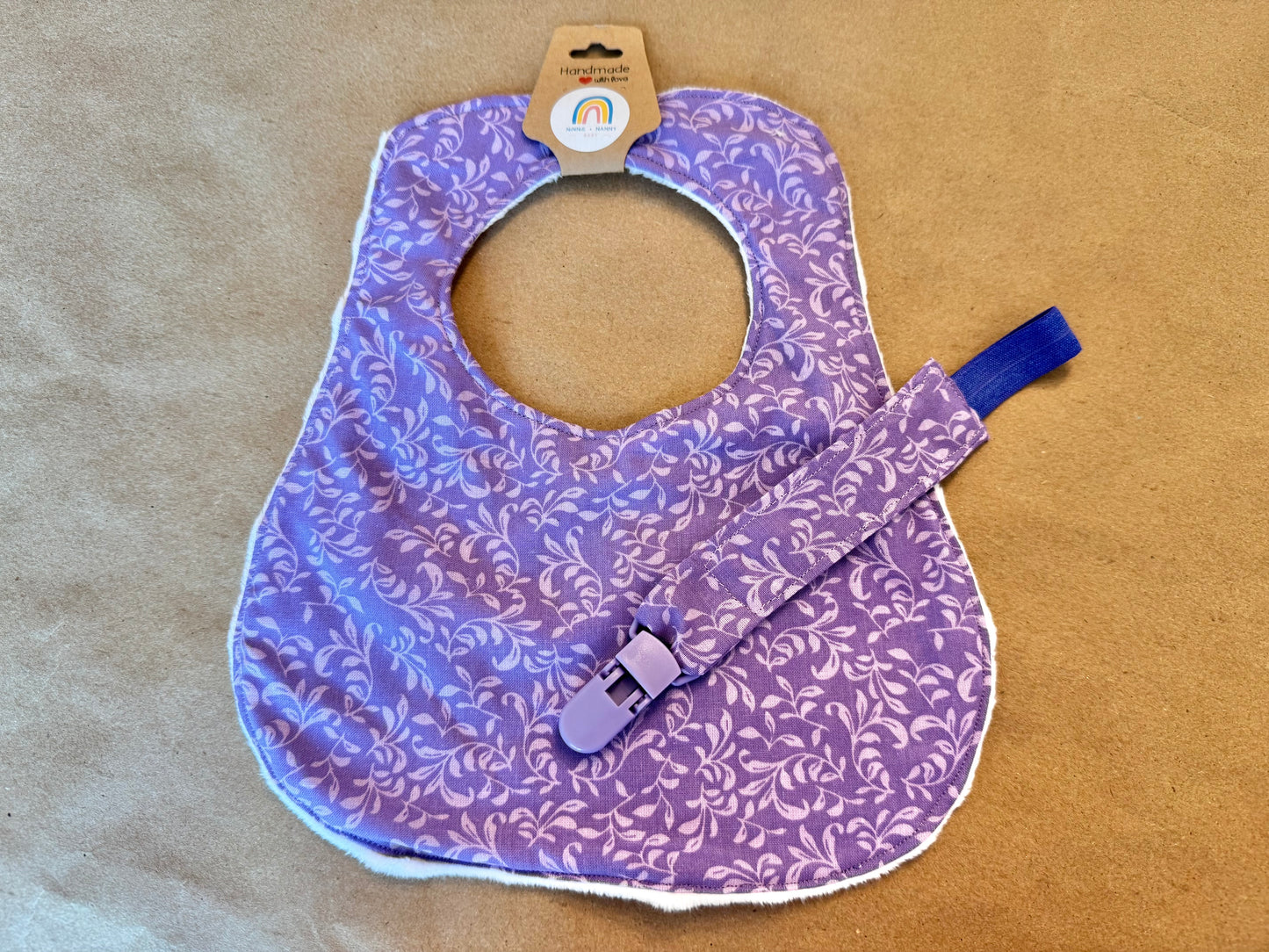 Purple + Purple Vines : Pacifier Clip