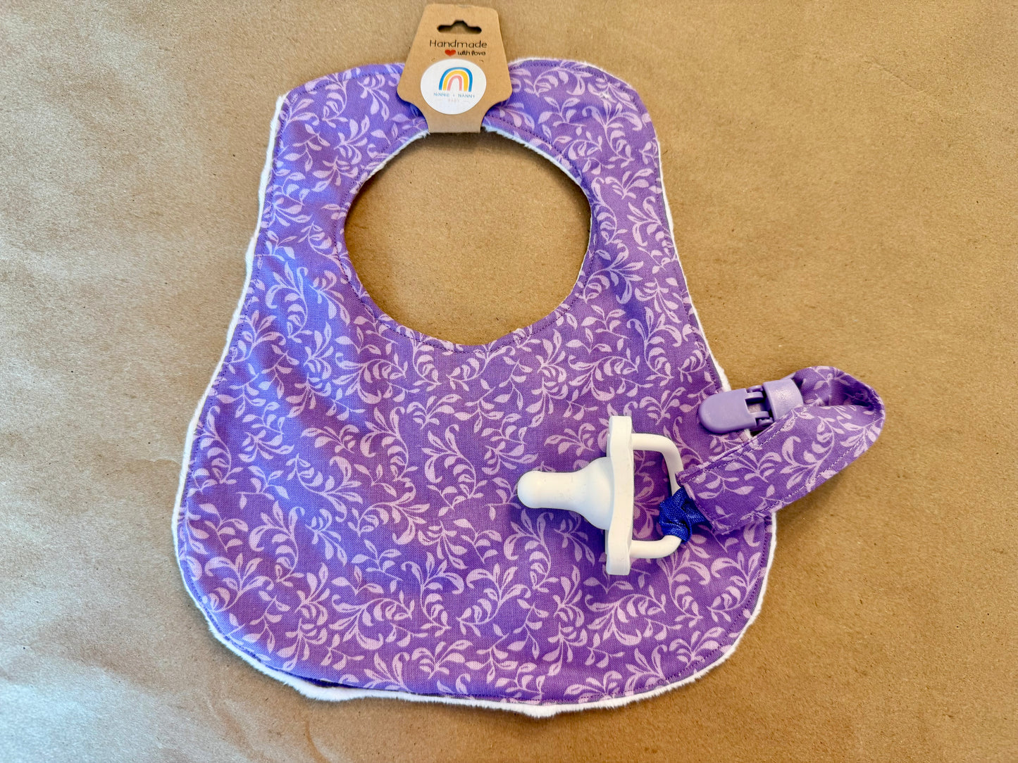 Purple + Purple Vines : Pacifier Clip