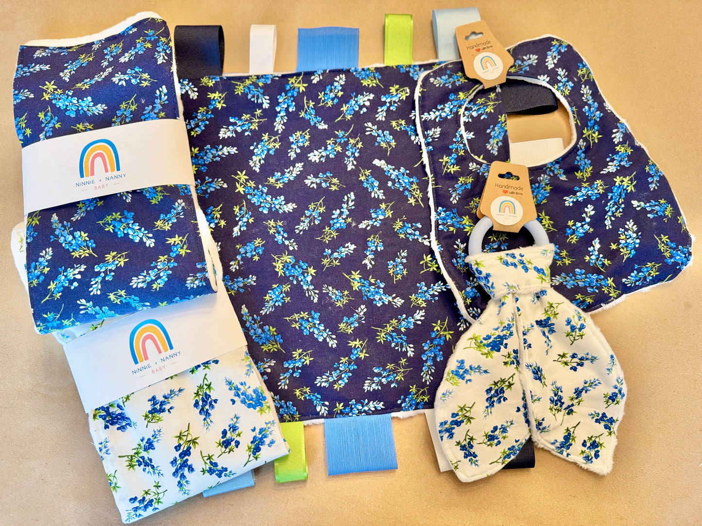 baby infant newborn babies baby gift baby shower gift baby boy baby girl baby shower gift ideas new mom mom-to-be expectant mom baby essentials baby must-haves bandana bib burp cloth sensory tag blanket blankie teether teething ring nursing feeding baby a