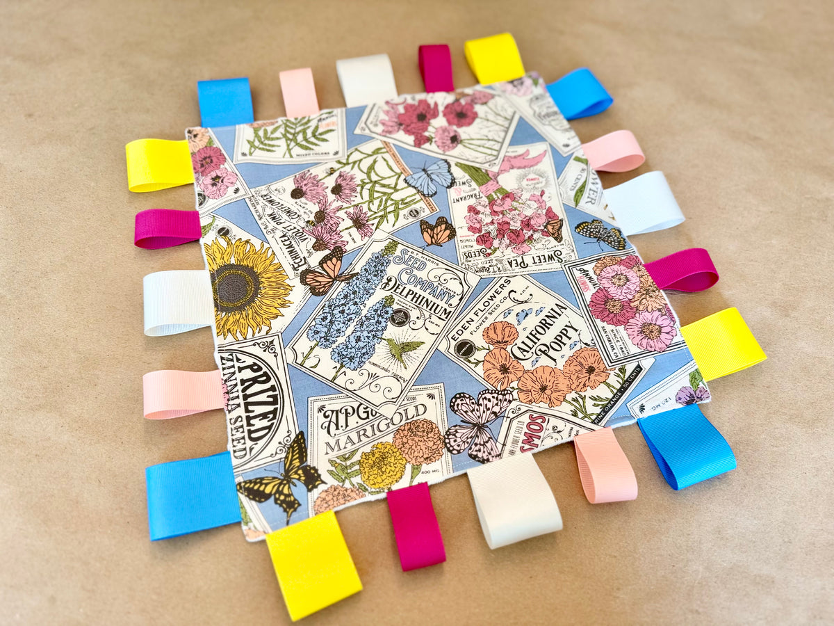 Wildflower Seed Packet Baby Collection : Tag Blanket
