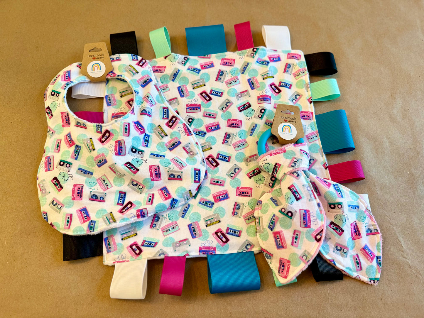 baby infant newborn babies baby gift baby shower gift baby boy baby girl baby shower gift ideas new mom mom-to-be expectant mom baby essentials baby must-haves bandana bib burp cloth sensory tag blanket blankie teether teething ring nursing feeding baby a