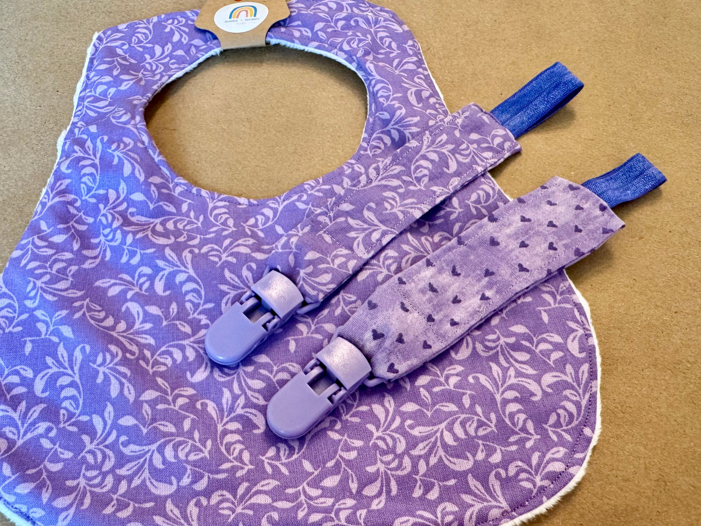 Purple + Purple Vines : Pacifier Clip