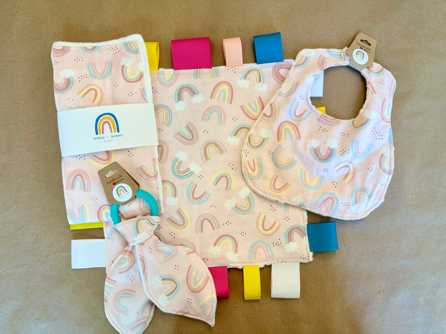 baby infant newborn babies baby gift baby shower gift baby boy baby girl baby shower gift ideas new mom mom-to-be expectant mom baby essentials baby must-haves bandana bib burp cloth sensory tag blanket blankie teether teething ring nursing feeding baby a