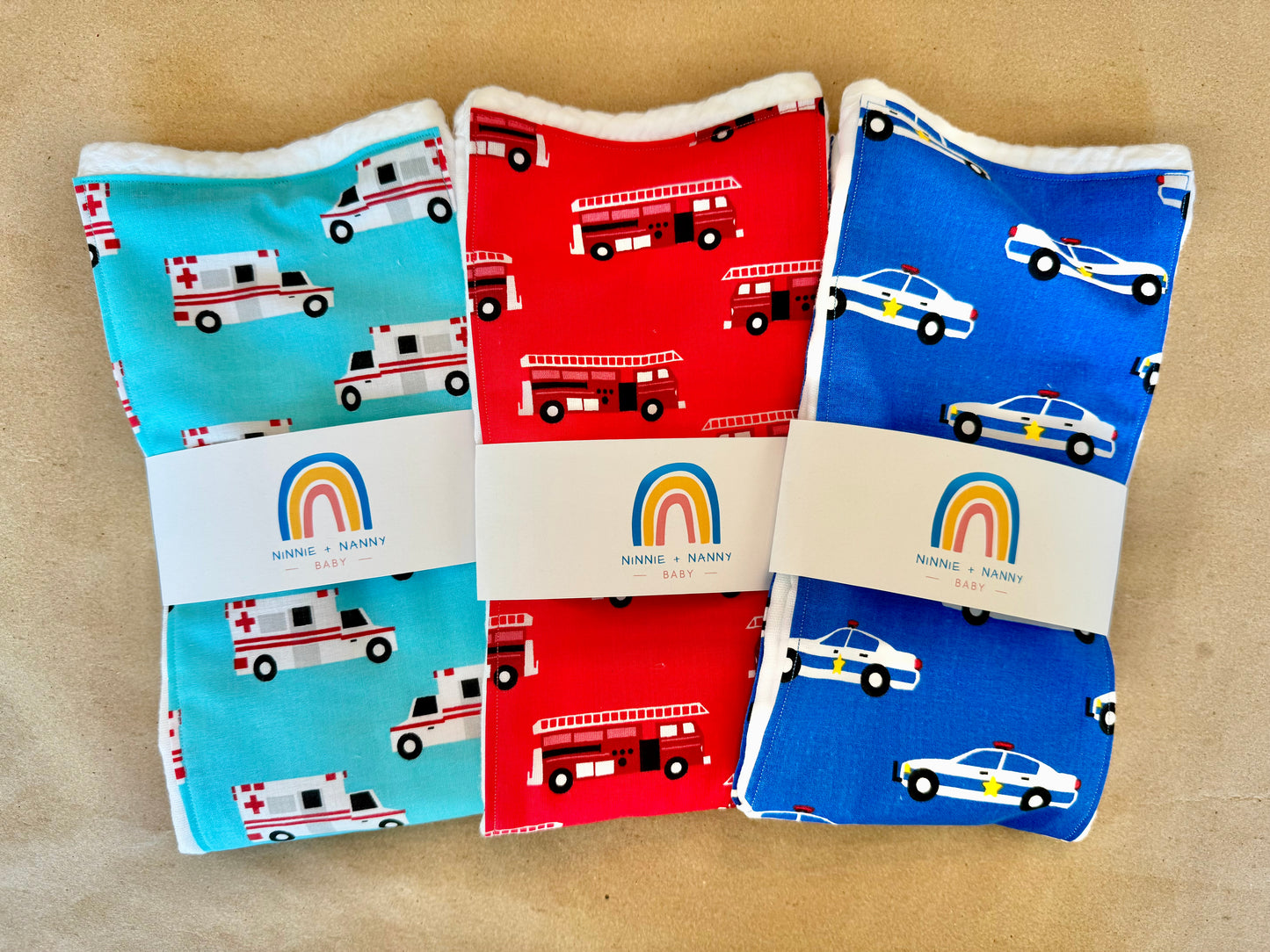First Responders - Fire Trucks : Burp Cloth