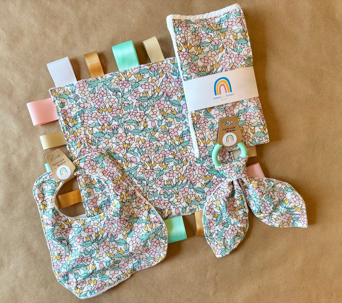 baby infant newborn babies baby gift baby shower gift baby boy baby girl baby shower gift ideas new mom mom-to-be expectant mom baby essentials baby must-haves bandana bib burp cloth sensory tag blanket blankie teether teething ring nursing feeding baby a