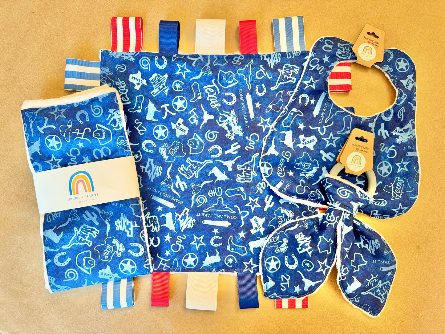 baby infant newborn babies baby gift baby shower gift baby boy baby girl baby shower gift ideas new mom mom-to-be expectant mom baby essentials baby must-haves bandana bib burp cloth sensory tag blanket blankie teether teething ring nursing feeding baby a