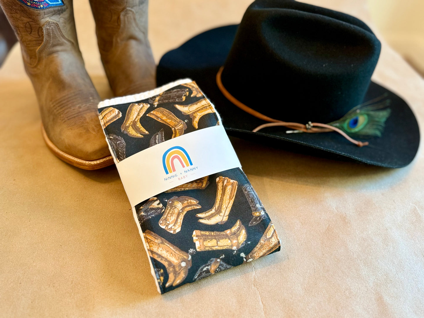 Cowboy Boots : Burp Cloth