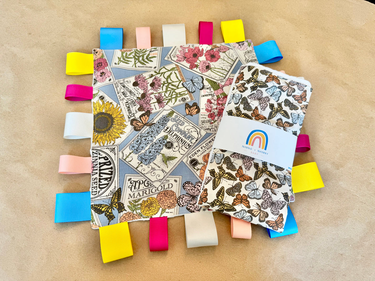 Wildflower Seed Packet Baby Collection : Tag Blanket