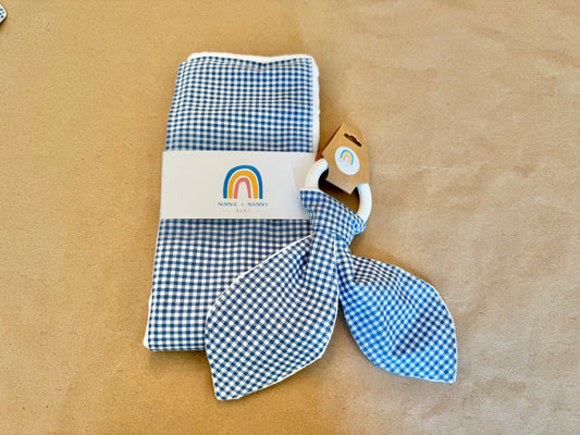 Classic Blue + White Gingham : Teether