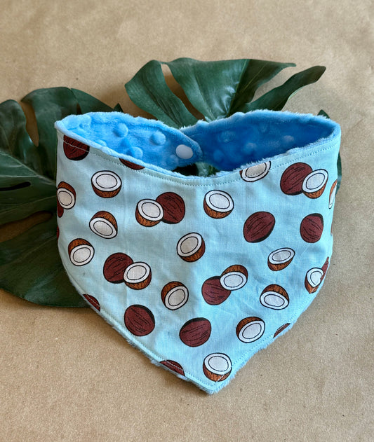 bandana baby bib jungle coconuts cotton fabric minki minky dot fabric plastic snap button infant 