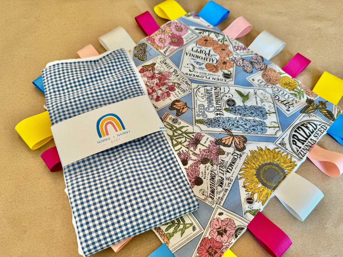 Wildflower Seed Packet Baby Collection : Tag Blanket