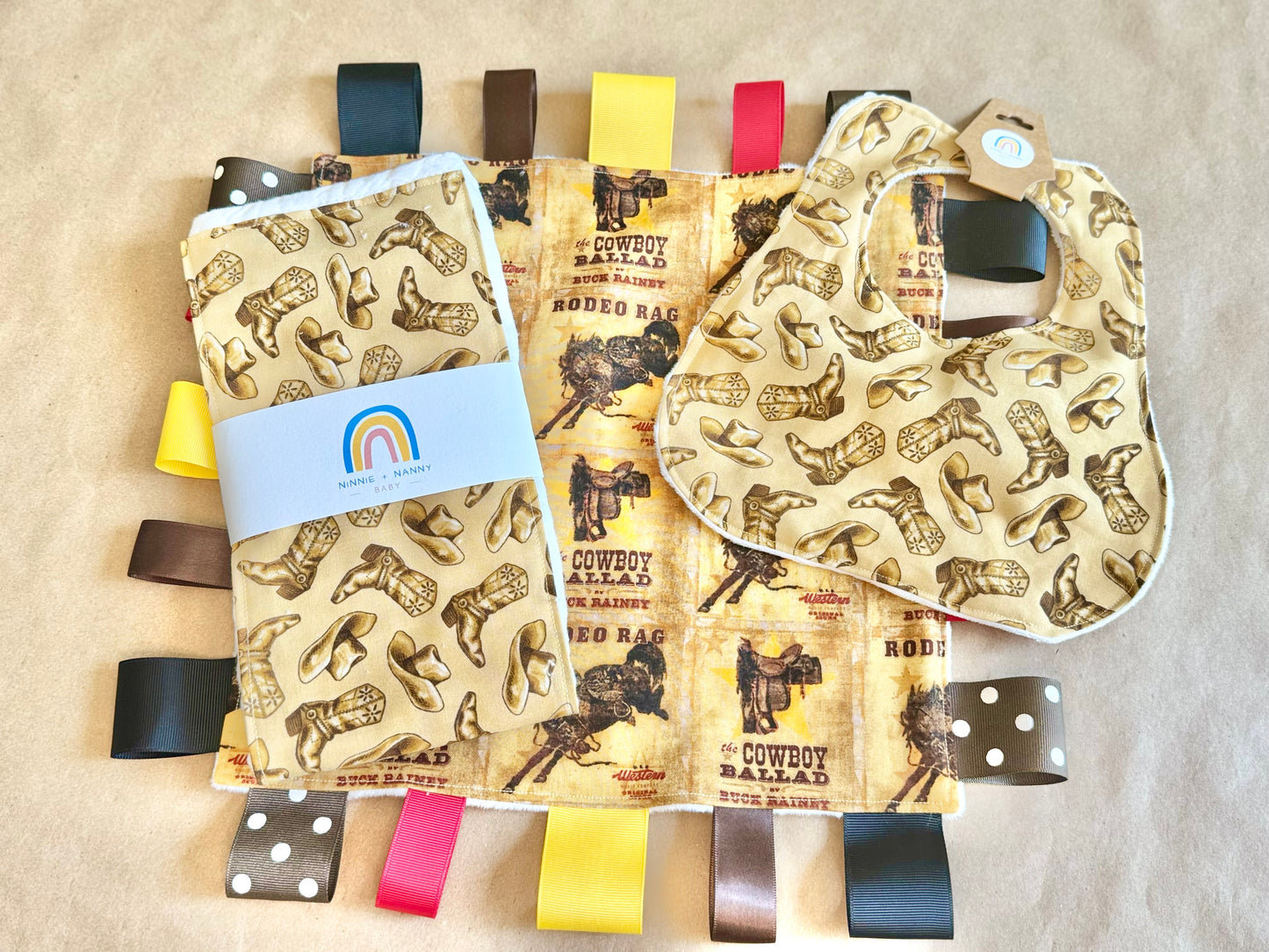 Cowboy Boots + Hats : Burp Cloth