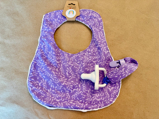 Purple + Purple Vines : Pacifier Clip