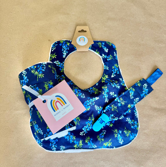 Bluebonnets on Navy : Pacifier Clip