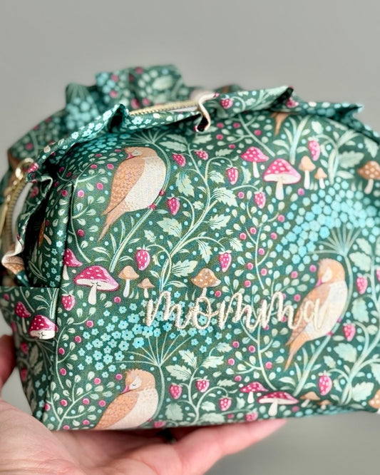 Momma Ruffled Zipper Pouch