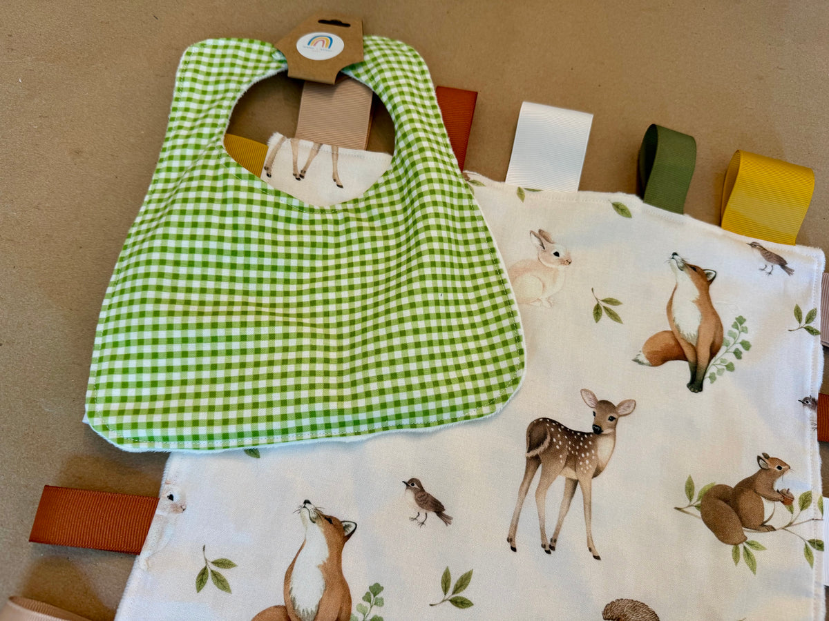 Classic Lime Green + White Gingham : Bib