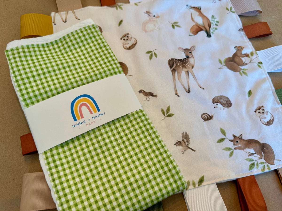 Classic Lime Green + White Gingham : Burp Cloth
