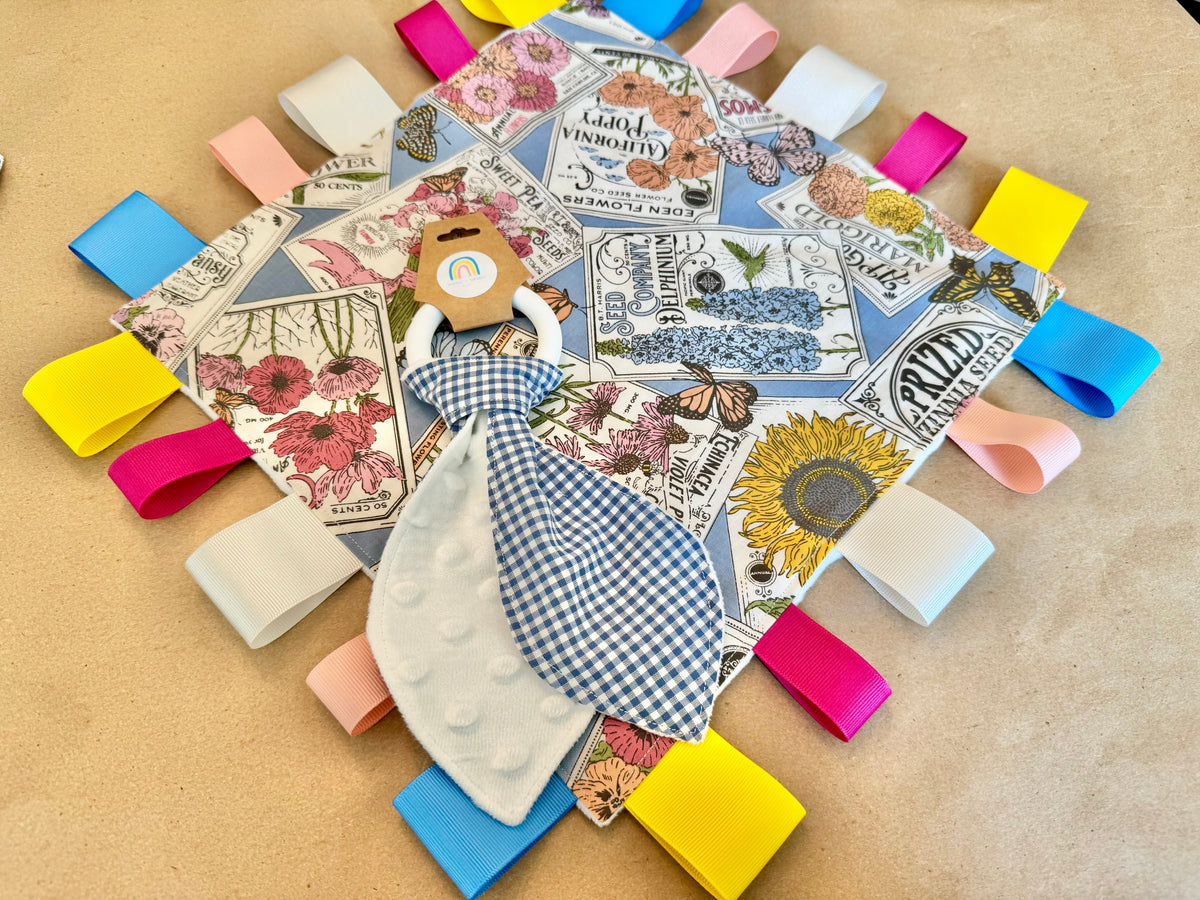 Wildflower Seed Packet Baby Collection : Tag Blanket