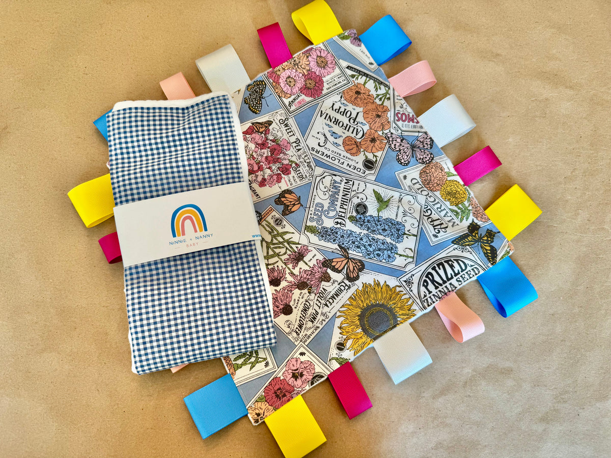 Wildflower Seed Packet Baby Collection : Tag Blanket