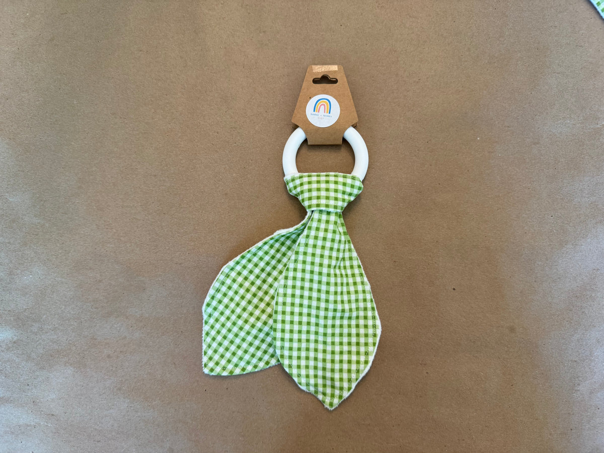 Classic Lime Green + White Gingham : Teether
