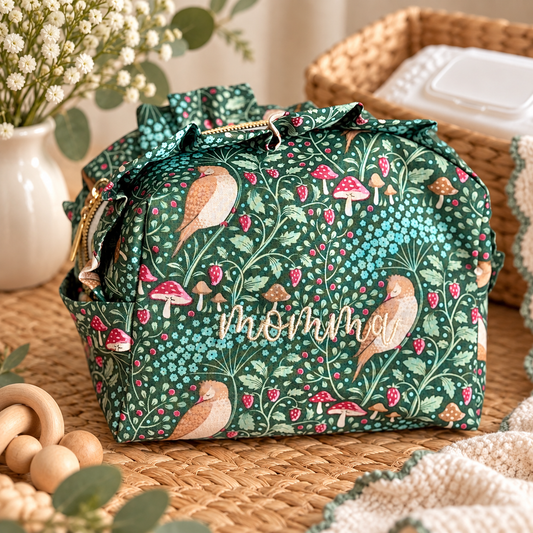 Momma Ruffled Zipper Pouch