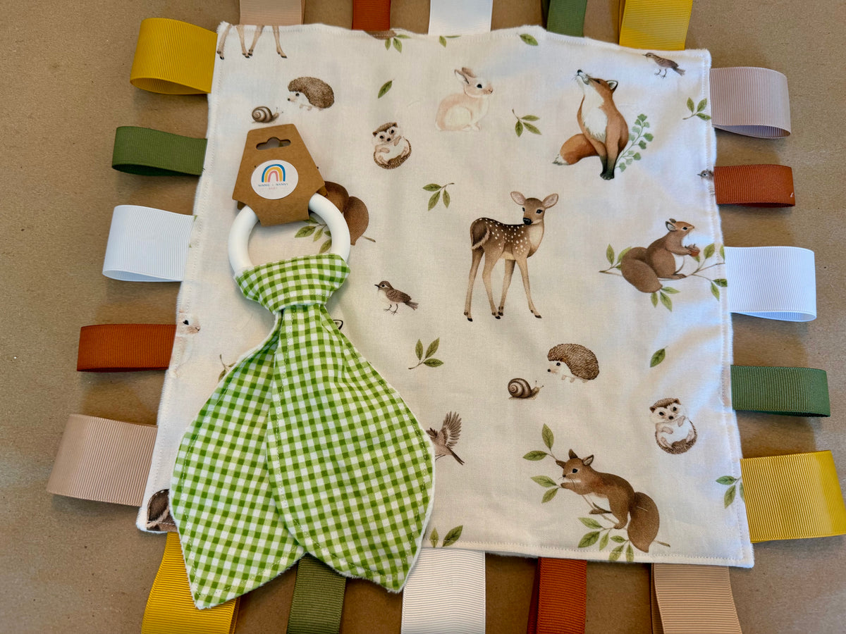 Classic Lime Green + White Gingham : Teether