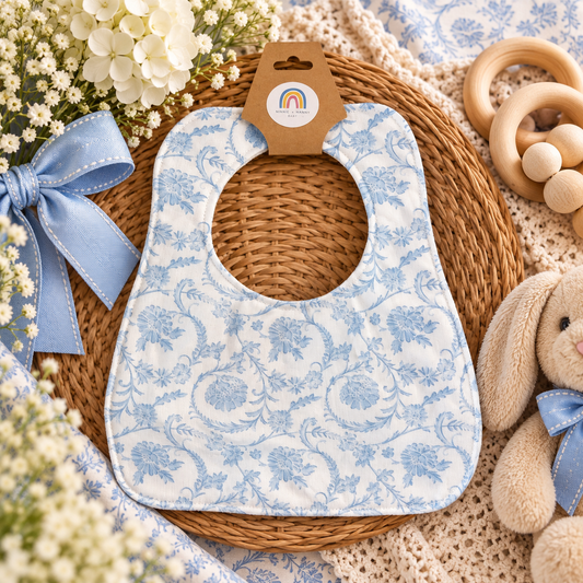 Blue Toile : Baby Bib
