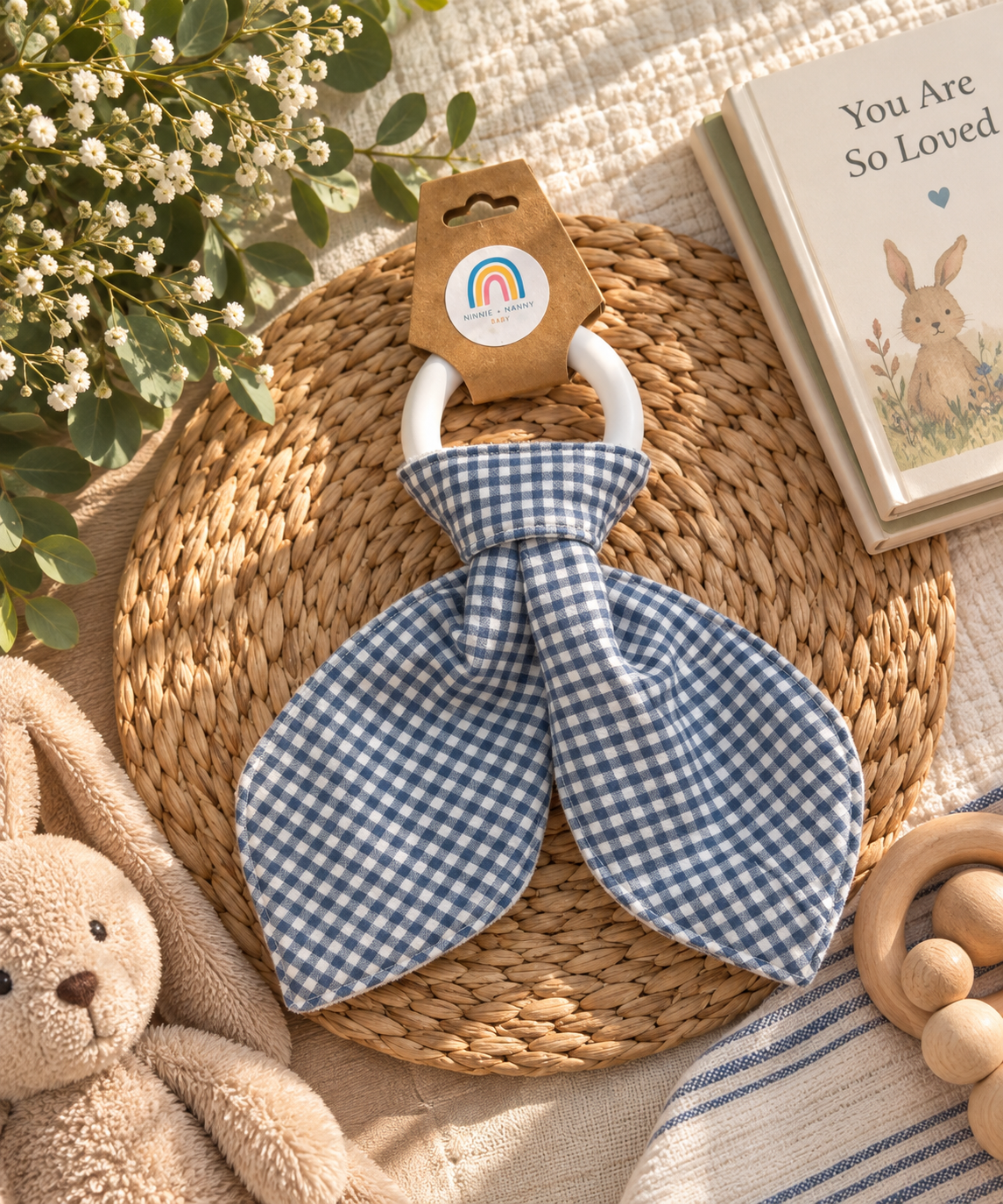 Classic Blue + White Gingham : Teether