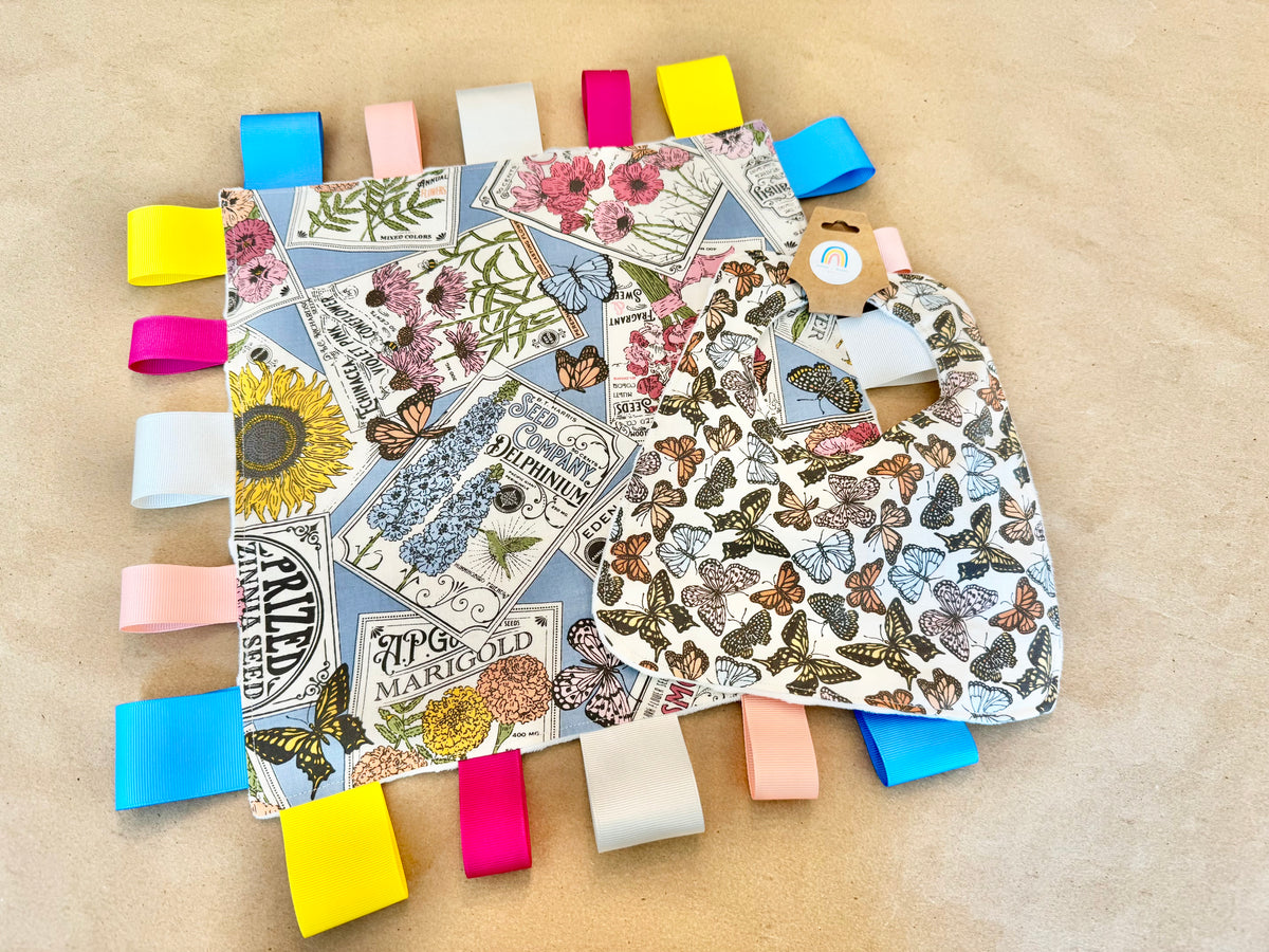 Wildflower Seed Packet Baby Collection : Tag Blanket