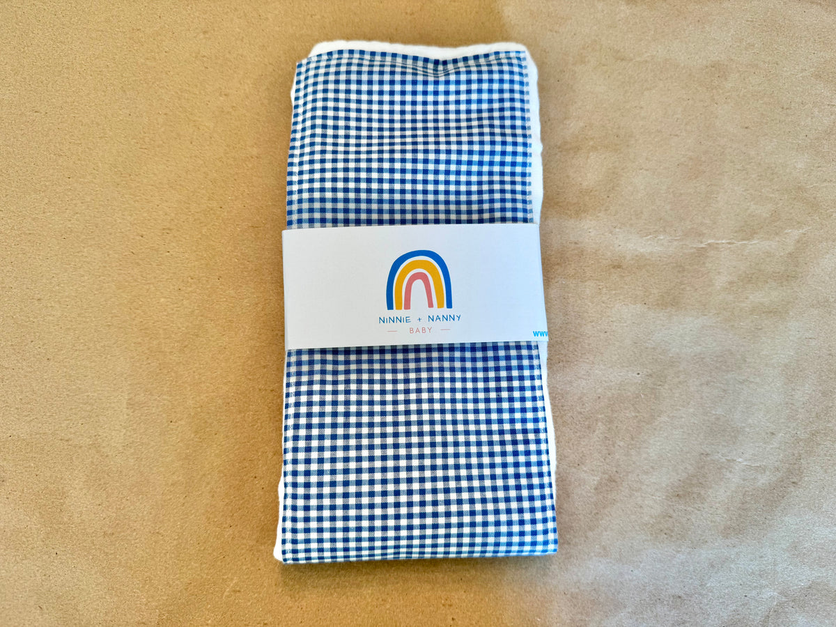 Classic Blue + White Gingham : Burp Cloth