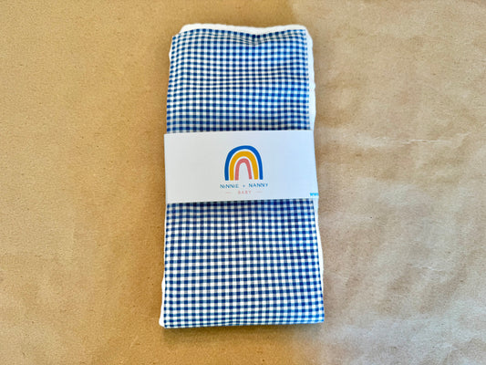 Classic Blue + White Gingham : Burp Cloth