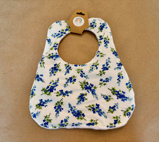 Bluebonnets on White : Bib