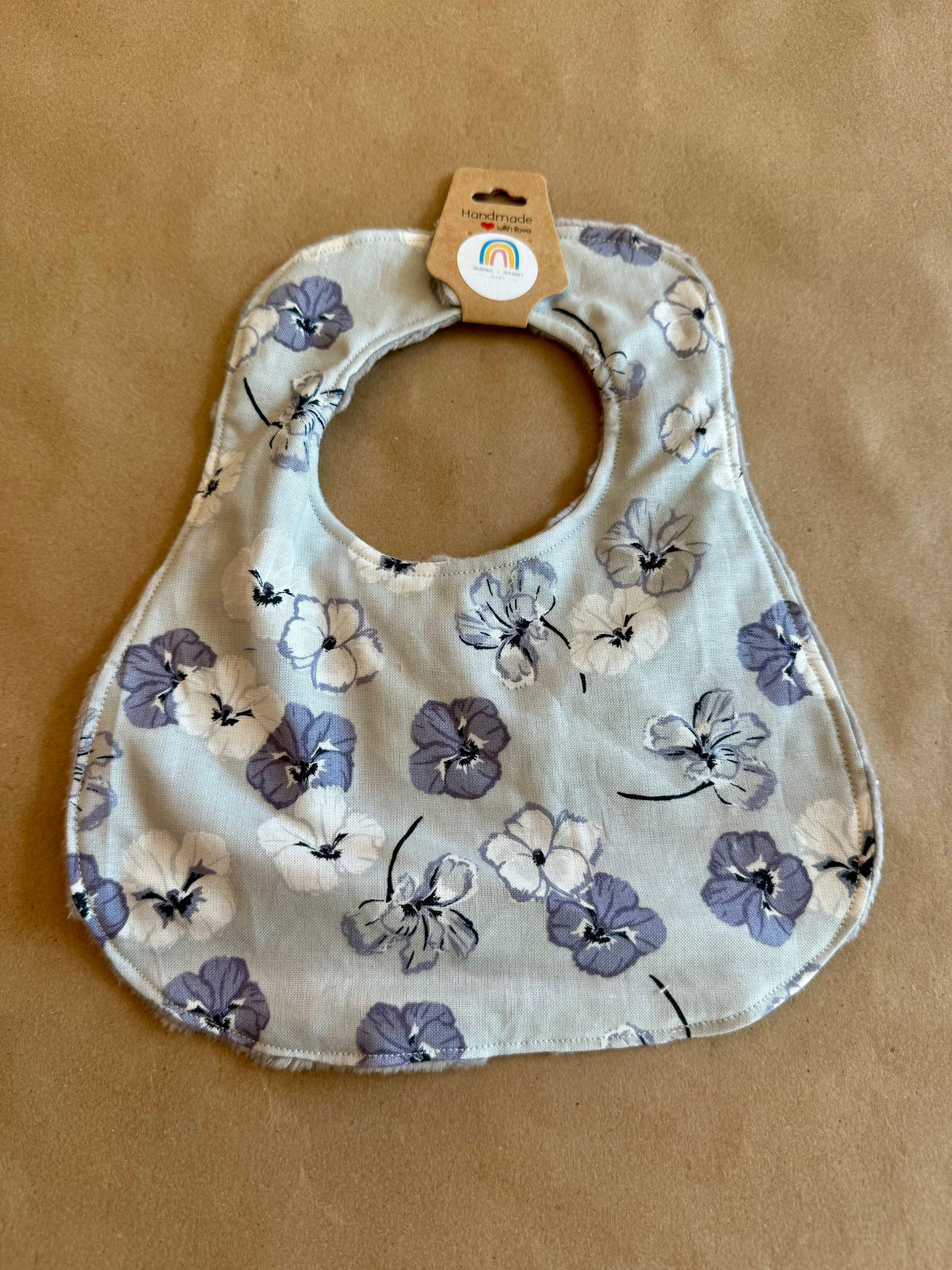 Grey Floral : Bib