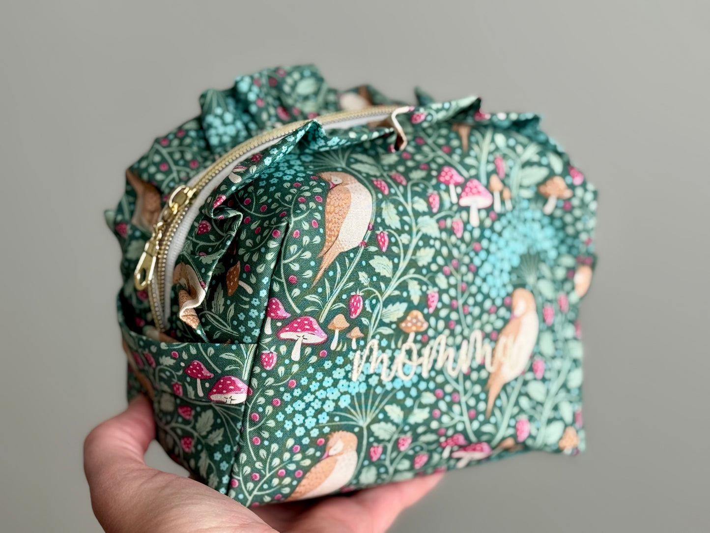 Momma Ruffled Zipper Pouch