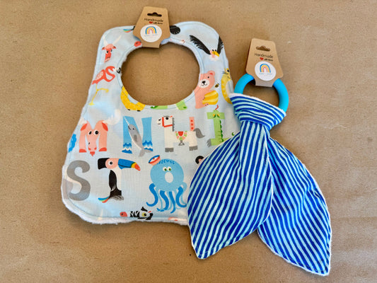 Alphabet Animals - Blue : Bib
