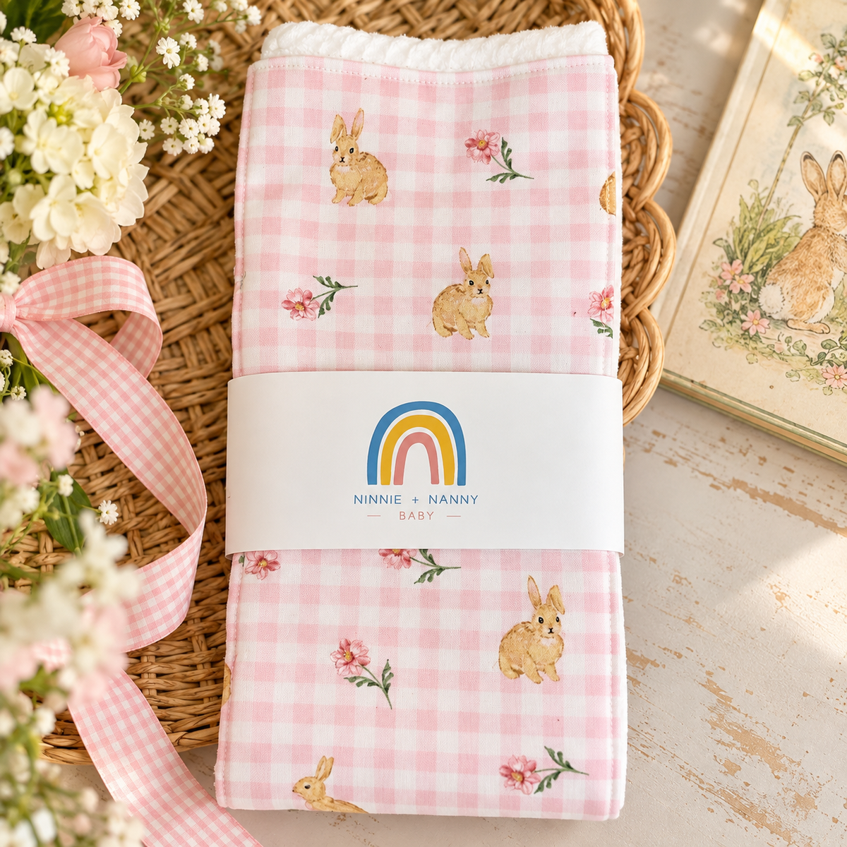 Storybook Bunny : Burp Cloth