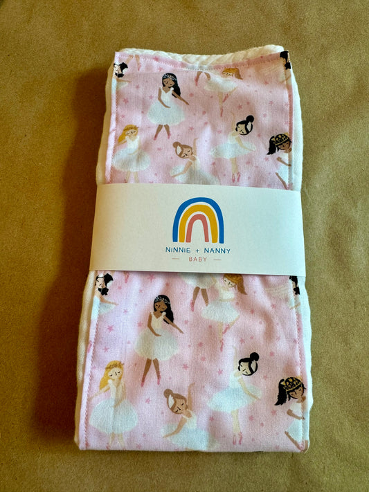 Ballerinas on Pink : Burp Cloth