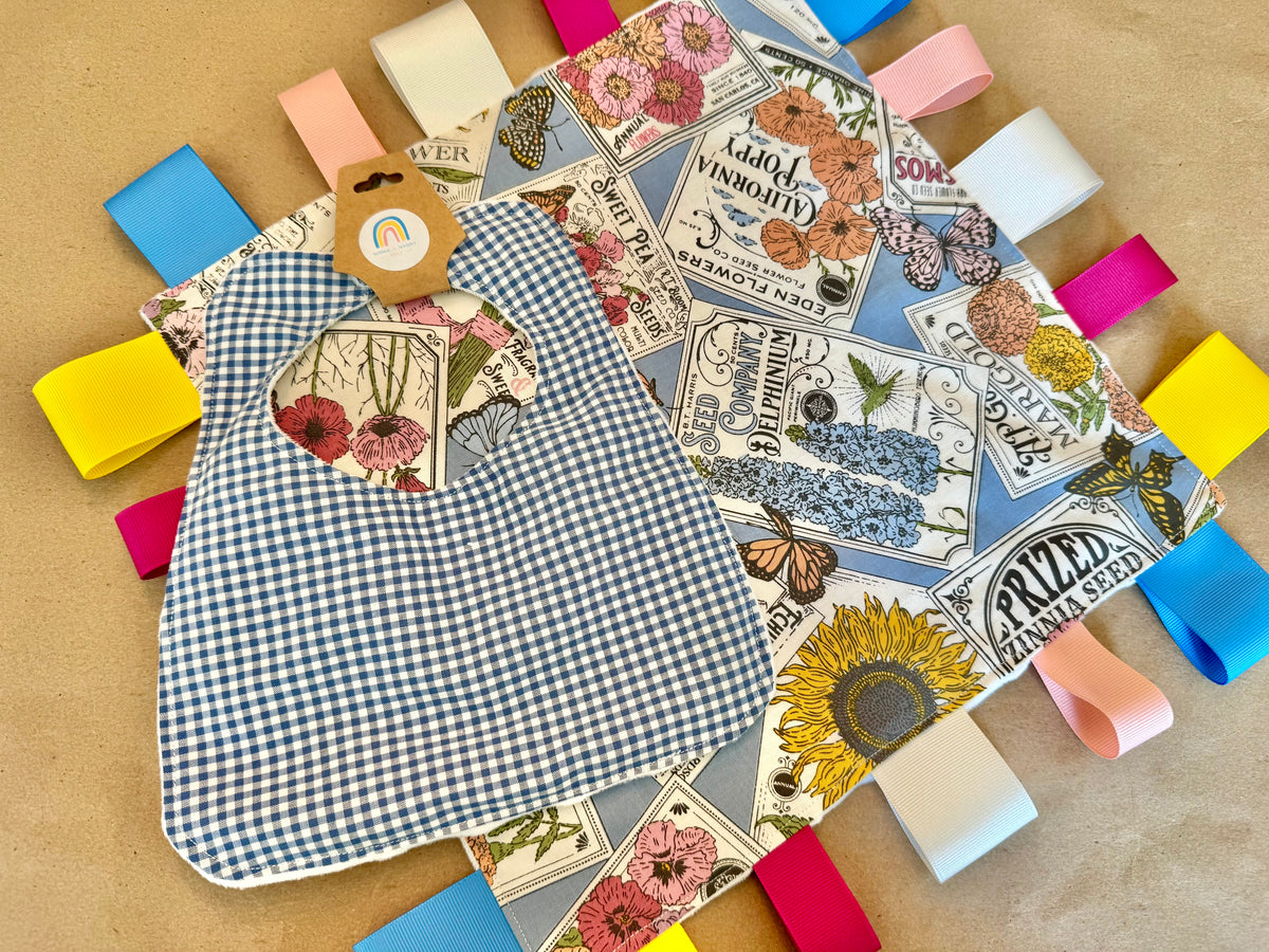 Wildflower Seed Packet Baby Collection : Tag Blanket