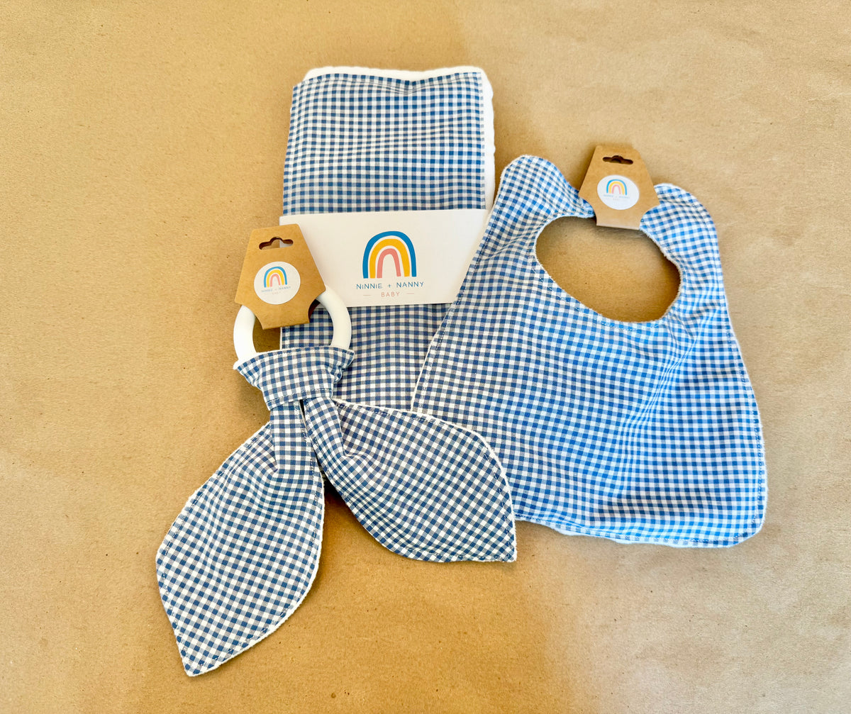 Classic Blue + White Gingham : Teether