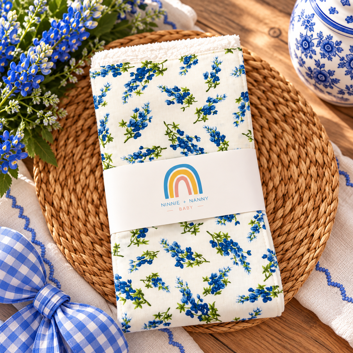 Bundle of Love - Bluebonnet Meadow - White