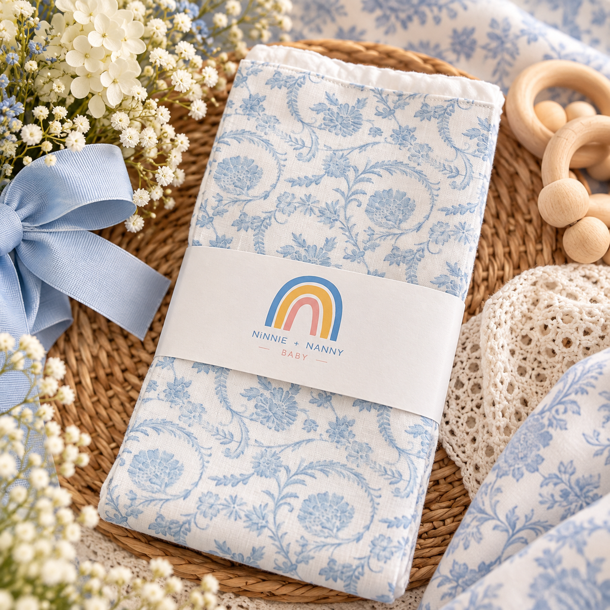 Bundle of Love - Blue Toile