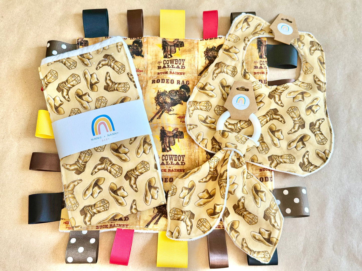 Cowboy Boots + Hats : Burp Cloth