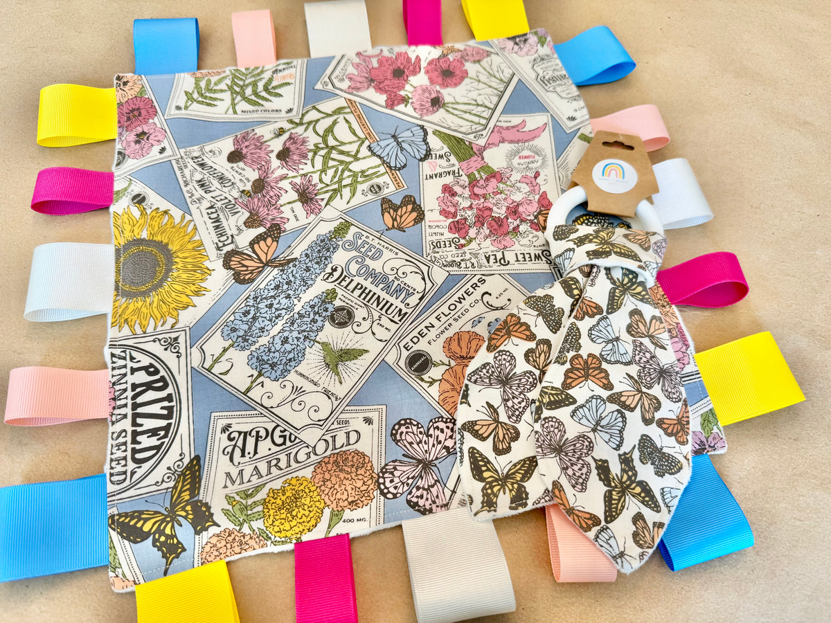 Wildflower Seed Packet Baby Collection : Tag Blanket