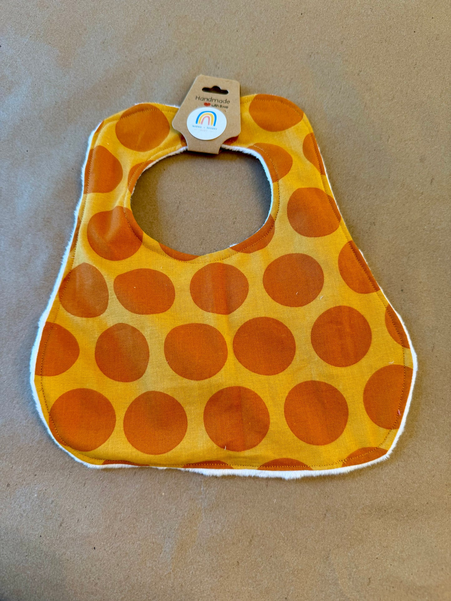 Orange on Orange Polka Dots : Bib