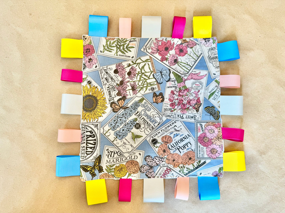 Wildflower Seed Packet Baby Collection : Tag Blanket